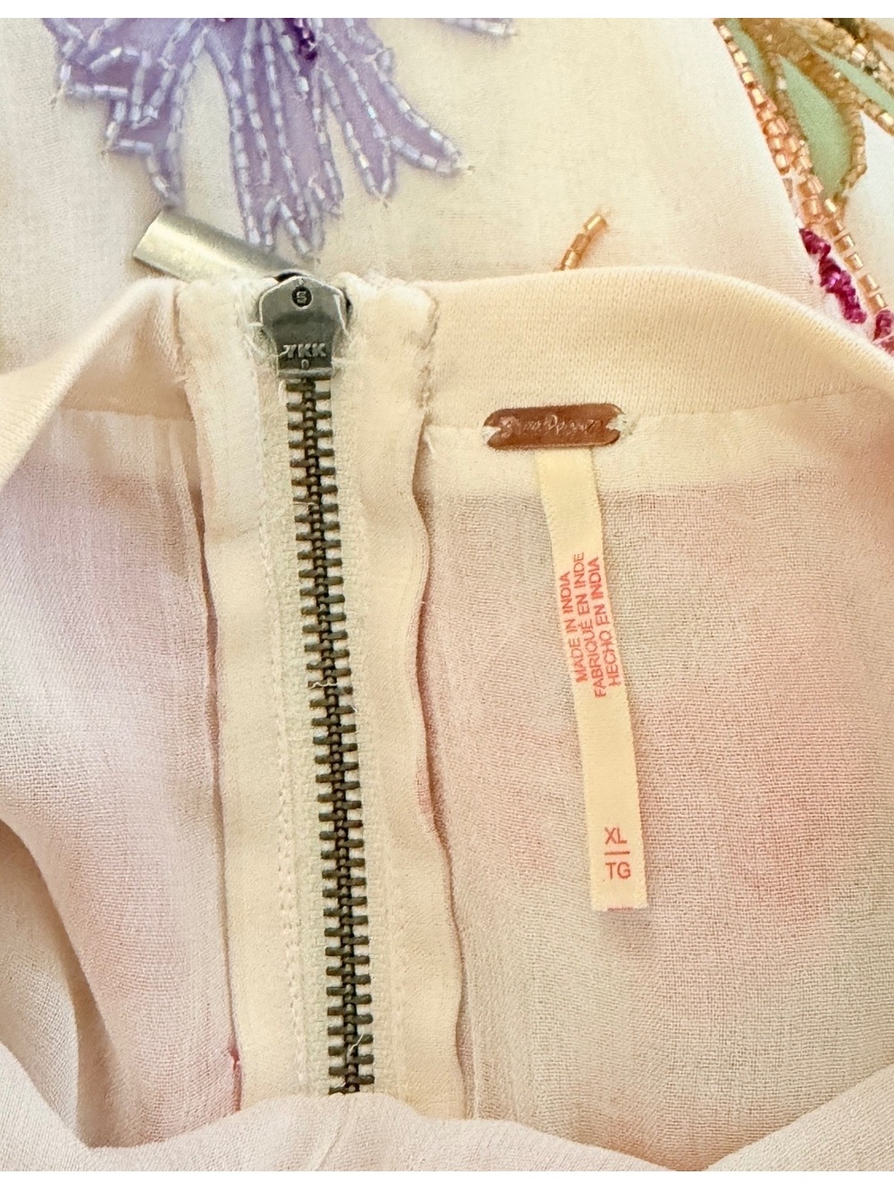 Free People Jewel Mini Dress Ivory Combo XL - Picture 12 of 13